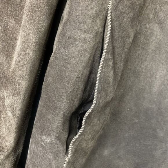 Suede Leather Coat Faux Fur Trim New York & Company Womens Size M Winter Jacket - Picture 9 of 16